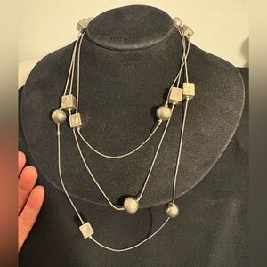 silver and gold plated modern minimalist fashion necklace extra long